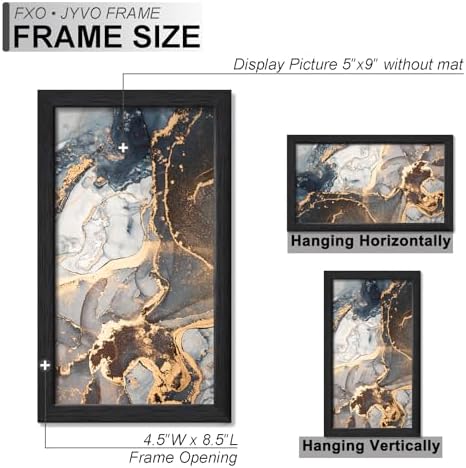 5x9 Picture Frame Set of 4 Black Engineered Wood Tabletop/Wall Hanging - Image 4