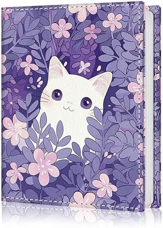 Photo Album 4x6, 56 Pockets Small Picture Book Kawaii White Cat by Lebrocoli