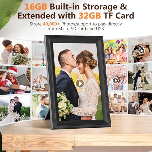 Smart Black Digital Picture Frame WiFi Send Photos from Your Phone - Image 2