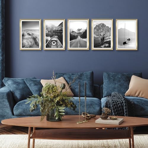 Americanflat 12x18 Poster Frame 5-Pack - Matted to 11x17 - Gold - Image 5