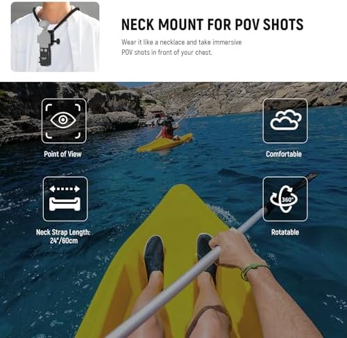 NEEWER Magnetic Neck Mount with Pocket 3 Cage, Flexible Quick Release Action Camera Neck Holder Compatible with Hero 13 12 11 Max DJI Action 5 Pro Insta360 Osmo Pocket 3 Accessory for POV, GP39 - Image 2