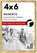 Americanflat 4x6 Bamboo Picture Frame - Metal - Gold by Americanflat