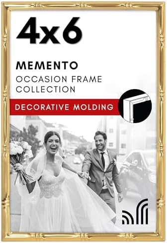 Americanflat 4x6 Bamboo Picture Frame - Metal - Gold by Americanflat