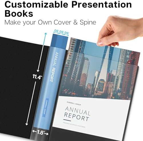 Dunwell Presentation Binder 24-Pocket, 8.5x11 Plastic Sleeves, Black - Image 2
