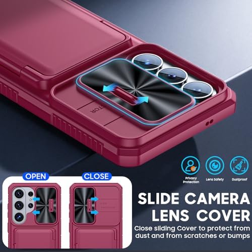 GooseBox for Samsung Galaxy S26 Ultra Case Wallet with RFID [Cards Holder][Camera Cover][Edge Raised] Full Body Shockproof Silicone Protective Phone Case for Galaxy S26 Ultra 2026 (Magenta) - Image 6