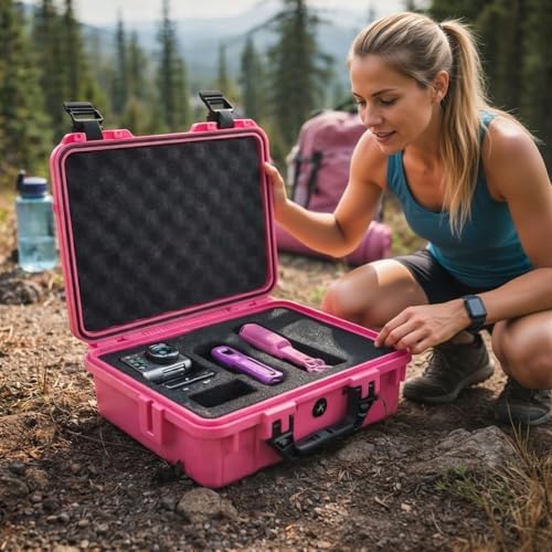 Relaxweex 16.3 x 6.5 x 3.7 Inch Hard Case, Grid Shell, Rose Red - Image 5