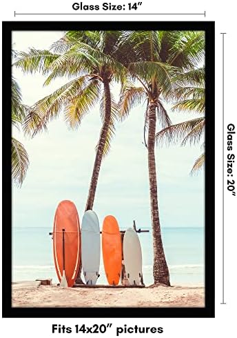 Americanflat 14x20 Picture Frame with Polished Plexiglass - Signature Collection - Gallery-Style Frames Made of Engineered Wood - Photo Frame for Wall Display - Black - Image 2