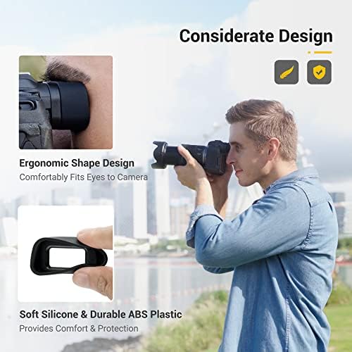 JJC Silicone Eyecup Viewfinder for Canon EOS R10 Camera, Extended Design - Image 4