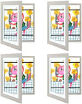 4 Pack 10x12.5 Front-Opening Kids Artwork Frames Changeable (Grey) by GoldenStateArt