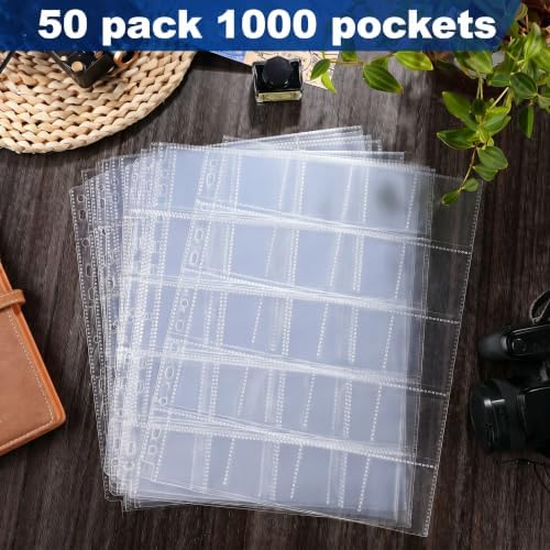 Fuyoooo 50 Pack Protective Photo Slide Pages Holds 20 35mm Slides - Image 4
