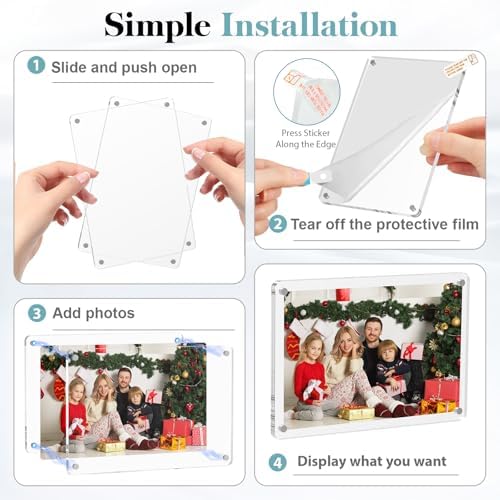 SAMYUCHO 4 Packs Acrylic 4x6 Magnetic Picture Frames for Refrigerator - Image 5