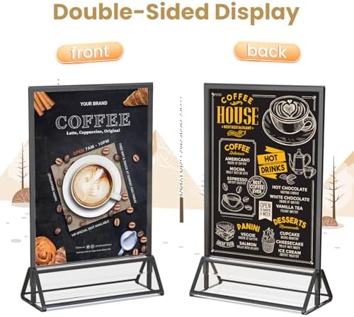 Acrylic Sign Holder 5X7 Double-Sided Black Picture Frame -6 Pack - Image 3