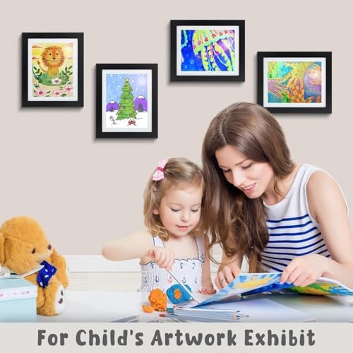 4 Pack 10x12.5 Front-Opening Kids Artwork Frames Changeable (Black) - Image 3