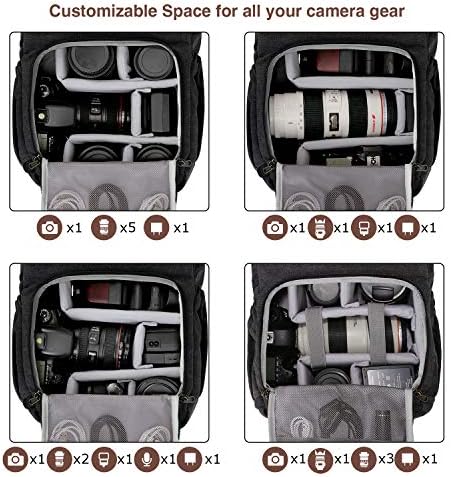 BAGSMART Camera Backpack DSLR Camera Bag Backpacks for Photographers - Image 3