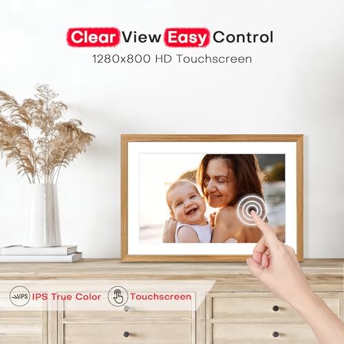 Frameo 10.1" Digital Picture Frame WiFi 32GB, Birthday Gifts for Mom, Women - Image 3