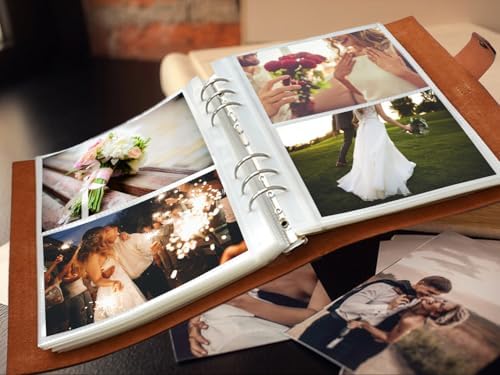Genuine Leather Photo Album 300 Pockets, 4x6 for 300 Photos, with 40 Writing Paper, Bookshelf Scrapbook for Travel Family Wedding Kids Graduation Baby Pictures, Wine Brown - Image 5