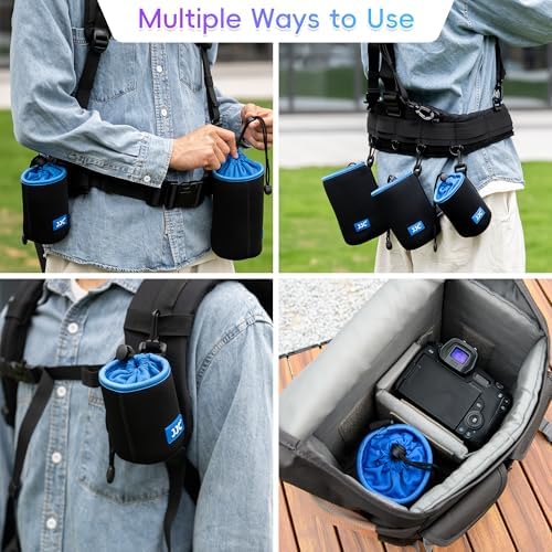 JJC Neoprene Camera Lens Pouch Case, Drawstring Bag for Lens up to 3.3x5.1" - Image 6