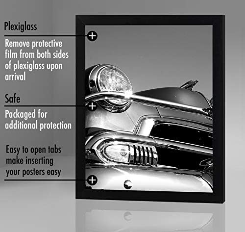 Americanflat 18x24 Poster Frame - Black Engineered Wood with Polished Plexiglass - Wide Picture Frame for Vertical or Horizontal Wall Display - Epic Collection - Black - Image 6