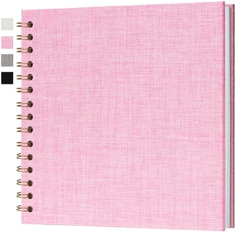 8x8 Inch Scrapbook DIY Photo Album, 20 Sheets (40 Pages), Pink by Hiwhy