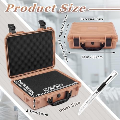 Relaxweex 13 x 9.5 x 4.1 Inch Hard Case, Stripe Shell, Rose Gold - Image 2