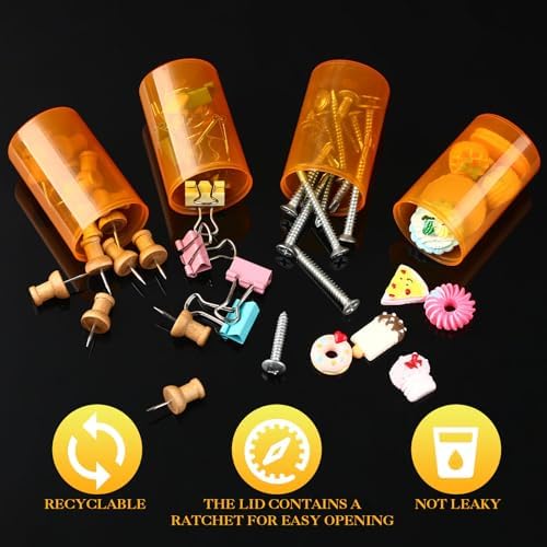 30 Pack Plastic Film Canisters Holder with Lids 35mm Empty Camera Reel Containers Yellow Small Storage Bottles for Pills Beads Coins Vitamins Art Supplies Science Experiments Classroom Craft Projects - Image 5