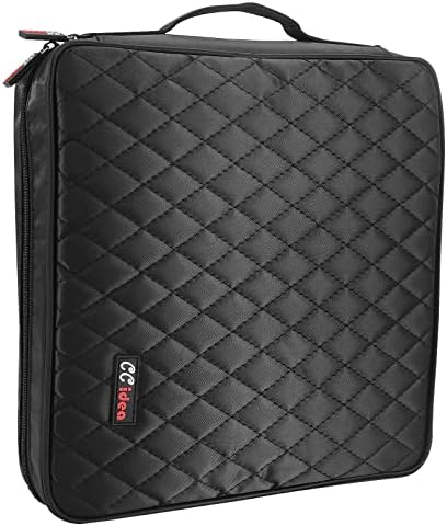 CCidea CD DVD Case Holder, Portable Disc Storage Wallet Binder, Multiple Capacity CD Organizer for Car Home Travel, Anti-Scratch Blu-Ray Game Disc Storage (200-Black) by CCidea