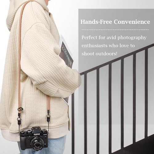 VOVMOEYA Nylon Braided Camera Rope Strap, Camera Neck Shoulder Strap with O-Ring for DSLR & Mirrorless Camera - Khaki - Image 3