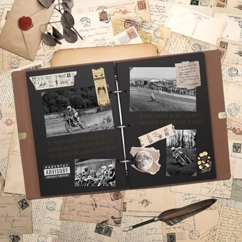 Vienrose Photo Album Scrapbook Kit, 9x6.5 Inch, 100 Pages, Black - Image 6