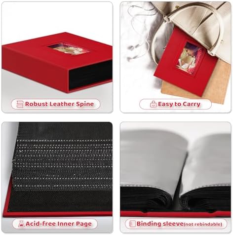 Popotop 4x6 Photo Album Holds 100 Pictures, Vegan Leather Hardcover - Image 4