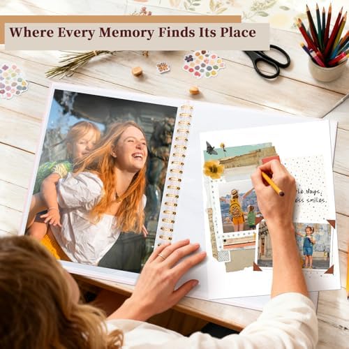 Linen Memory Book 8.5x11 in, Window Cover 10 Sleeves Pink - Image 2