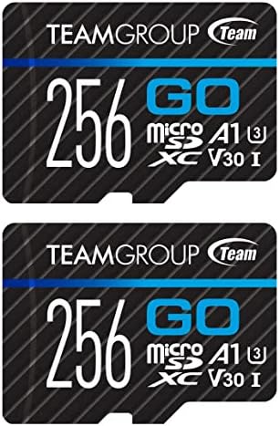 TEAMGROUP GO Card 256GB x 2 Pack MicroSDXC UHS-I U3 V30 4K for Action Cameras & Drone High Speed Flash Memory Card with Adapter for Outdoor Sports&Vlog, 4K Shooting,GoPro&Insta360&DJI TGUSDX256GU364 by TEAMGROUP
