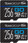 TEAMGROUP GO Card 256GB x 2 Pack MicroSDXC UHS-I U3 V30 4K for Action Cameras & Drone High Speed Flash Memory Card with Adapter for Outdoor Sports&Vlog, 4K Shooting,GoPro&Insta360&DJI TGUSDX256GU364 by TEAMGROUP