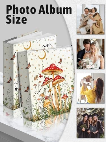Photo Album 4x6, 56 Pockets Small Picture Book Mushroom - Image 6