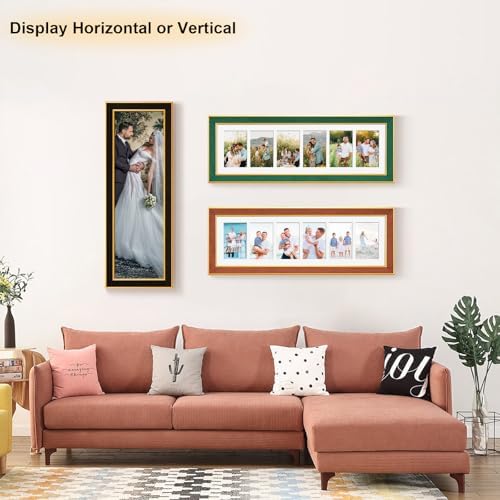 Suede 8x26 Picture Frame Display 6 Opening 4x6 Picture Frames Collage Wall Decor with Mat,Multi Photo Frame for Plexiglass,Wall Decor,1Pack,Black - Image 6