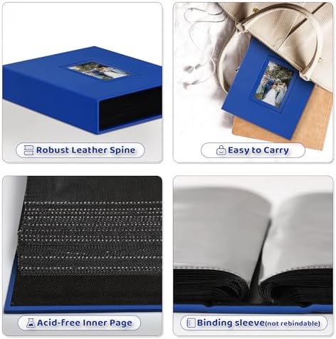 Popotop 4x6 Photo Album Holds 100 Pictures, Vegan Leather Hardcover - Image 4