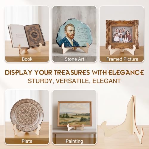 RattanView 8" 24 Pcs Wooden Plate Stands for Display Picture Holder Stand - Image 5