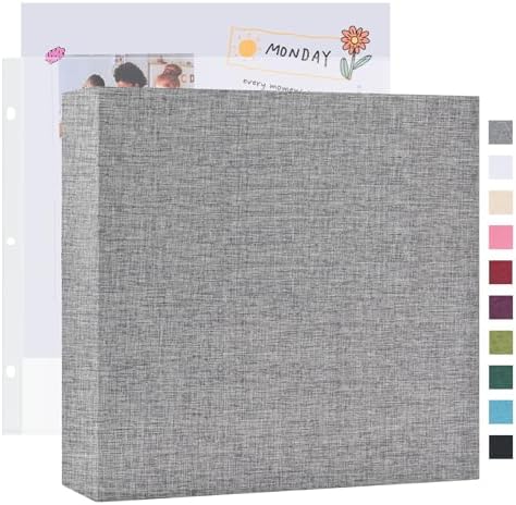 Mublalbum 12x12 Inch 3 Ring DIY Scrapbook Photo Album 80 Pages, Grey by Mublalbum