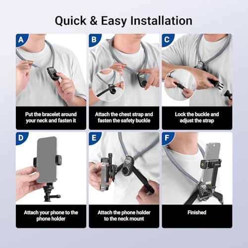 NEEWER Neck Phone Holder Quick Release Adjustable Action Camera Chest Mount - Image 7