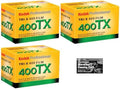 Kodak Professional Tri-X TX 400 Black and White Negative Film (35mm Roll Film, 24 Exposures) - 3-Pack with Cleaning Cloth by The+Imaging+World