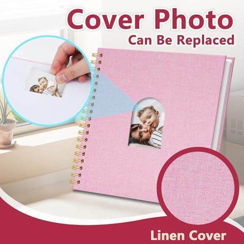 Vienrose Scrapbook Album,40 Pages,10x10 Inch,Pink - Image 2
