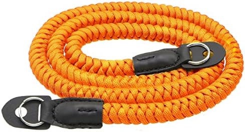 Paracord Woven Camera Neck Shoulder Strap Belt Hand Compatible with Canon Nikon Sony Olympus Pentax Fujifilm Panasonic SLR DSLR Digital Mirrorless Cameras 42inch Orange by HITHUT
