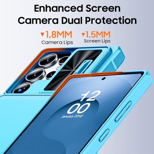 GooseBox for Samsung Galaxy S25 Ultra Case Wallet with RFID [Cards Holder][Camera Cover][Edge Raised] Full Body Shockproof Silicone Protective Phone Case for Galaxy S25 Ultra 6.9" 2025 (Lake Blue) - Image 6