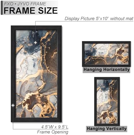 5x10 Picture Frame Set of 4 Black Engineered Wood Tabletop/Wall Hanging - Image 4