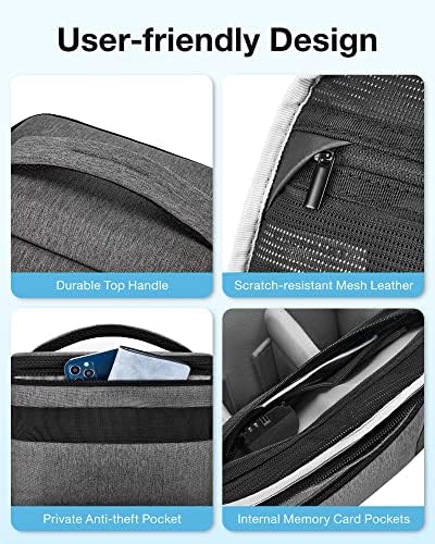 BAGSMART Camera Sling Bag with Tripod Holder & Rain Cover, Waterproof, Grey - Image 6
