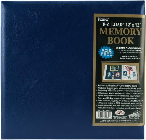 Pioneer Photo Albums Pioneer Leatherette Postbound Album, 12-Inch-by-12-Inch, Navy by PioneerPhotoAlbums