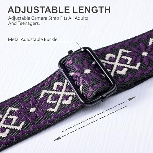 Padwa Lifestyle Adjustable Camera Strap - 1.5" Top Layer Cowhide Head Camera Straps for Photographers, Cotton Adjustable Neck Shoulder & Crossbody Strap Quick Release for All Cameras and Binoculars - Image 3