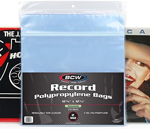 BCW Resealable 12-Inch Vinyl Record Bags - 100 Pack | Archival Safe Polypropylene Sleeves for Single & Double LPs | Acid-Free with Resealable Strip & Flap Record Bag | Record Protective Bags - Image 4