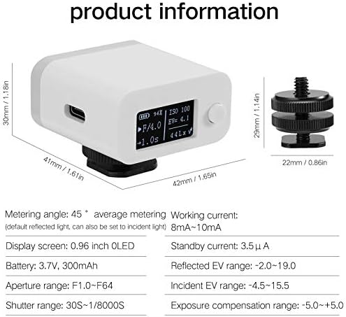 burko M08 Light Meter Camera Photometer Photography Set-top Reflection Light Meter Hot/Cold Shoe Fixing Camera Light Meter - Image 2
