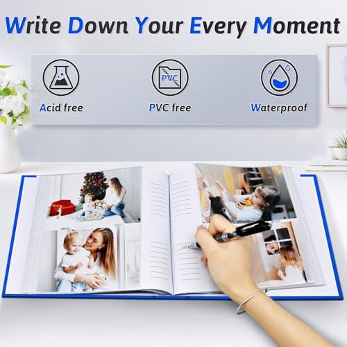 Popotop Photo Album 4x6 200 Photos with Writing Space, Leather Cover Album with Display Picture Window, Photo Book for Wedding Family Baby Gift - Image 3