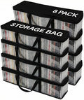 Evelots CD Storage Bags, 8 Pack, Holds 400 CDs with Handles by Evelots